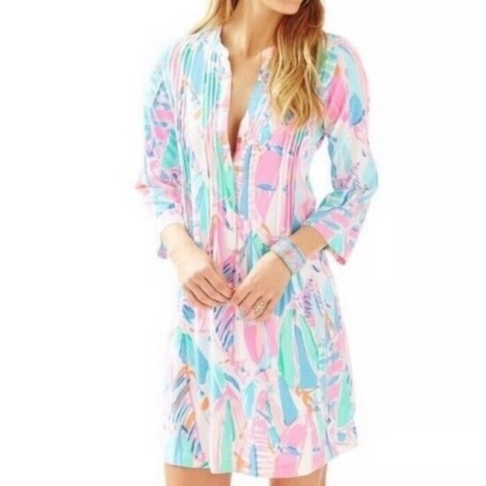 Lilly Pulitzer Sarasota Pintuck Out To Sea Tunic Dress